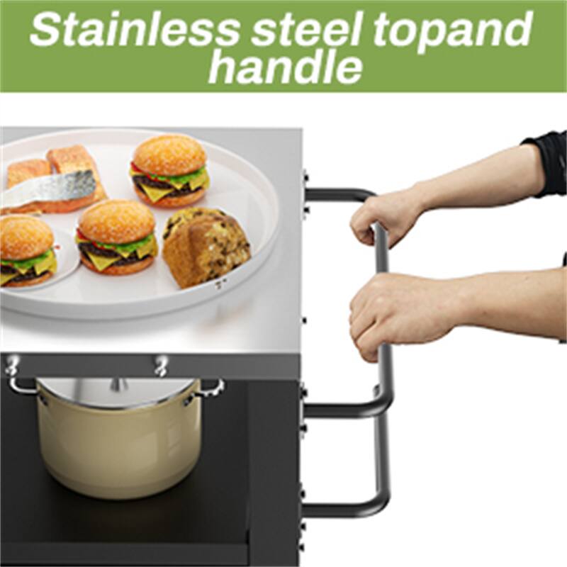 Rolling Outdoor BBQ Grill Cart with Storage