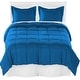 preview thumbnail 34 of 53, Bare Home Microfiber Comforter, Sheet Set, and Bed Skirt Medium Blue/White/White - Twin