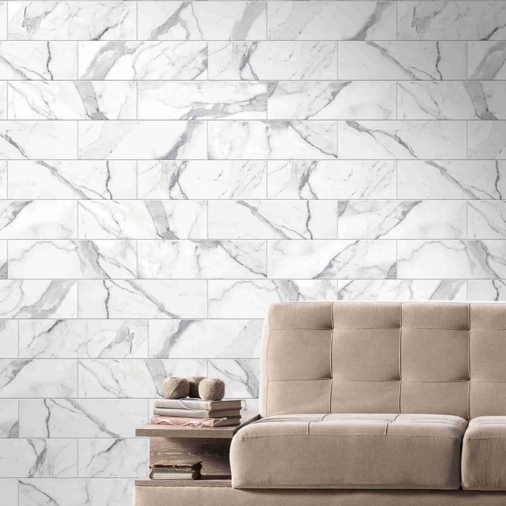 The Tile Life Museum 4x13 Greige/ White Ceramic Wall Tile