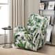 Arlette Contemporary Floral Manual Swivel Recliner with Tufted Back - Green