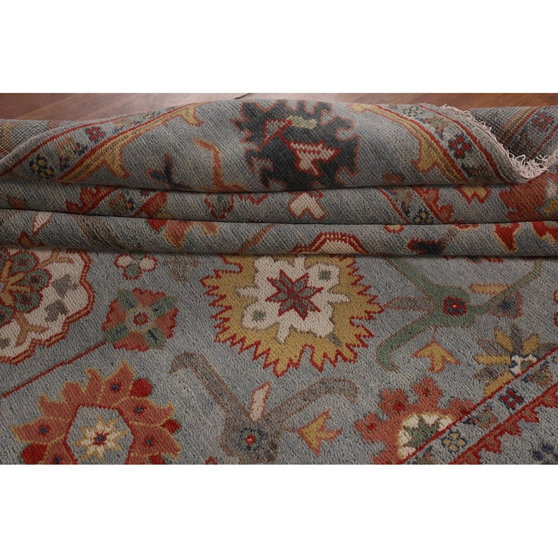 Floral Oushak Oriental Area Rug Handmade Wool Carpet - 8'2"x 9'9"