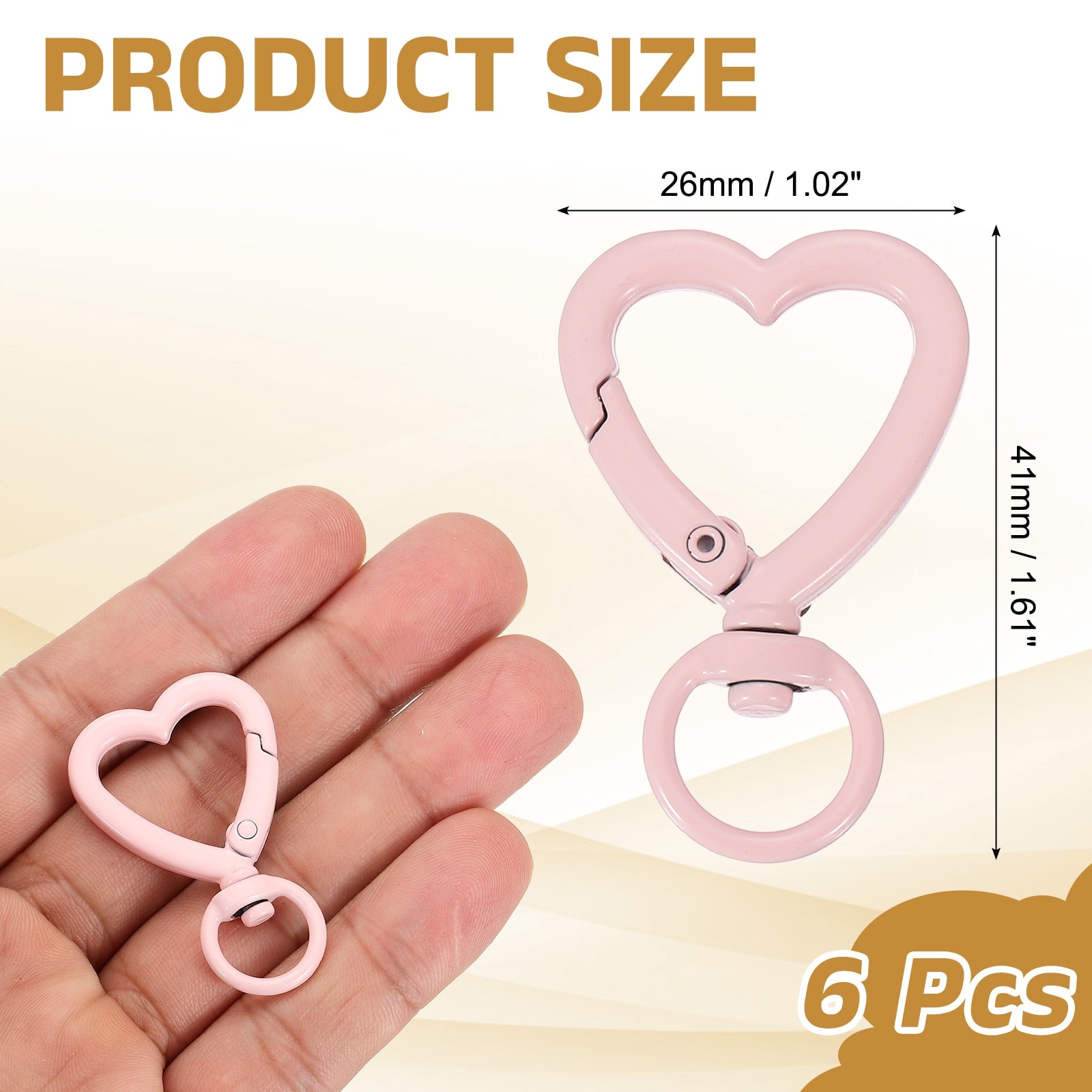 Heart Shape Swivel Buckles, Zinc Alloy Spring Snap Hooks Keyring Keychain Clip Hardware Accessories