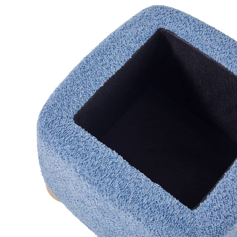 Walker Edison Contemporary Boucle Small Storage Ottoman