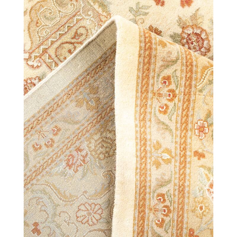 Overton Hand Knotted Wool Vintage Inspired Traditional Mogul Ivory Area Rug - 8 x 10