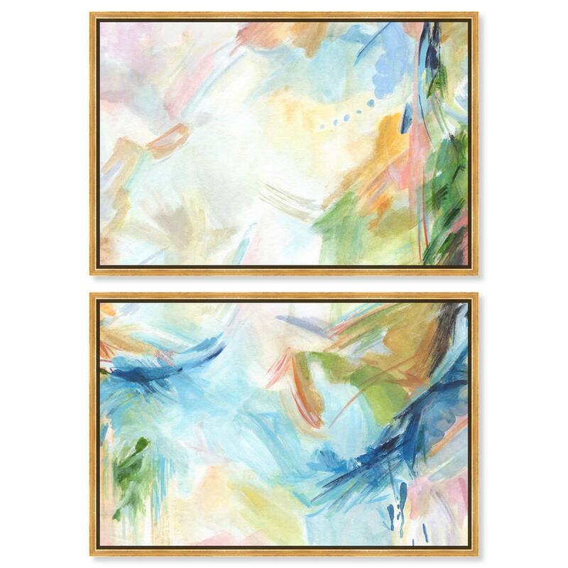 In the Beginning Canvas Set of 2 by Art Remedy - 24" x 16" - Gold