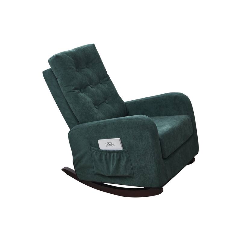 28.74" High Back Rocking Chair with Side Pocket