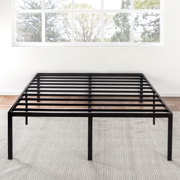 Metal 18 inch Platform Bed with Steel Slats By Crown Comfort On