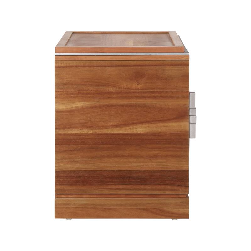 Sofa Side Table Light Brown End Table with Storage Drawers, Nightstand File Cabinet Dressing Table Lamp Table