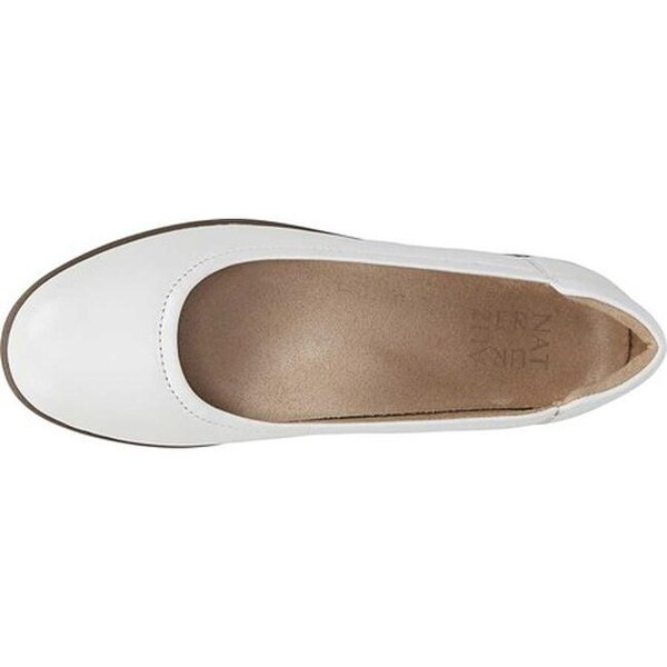 white leather ballerina flats