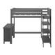 Max and Lily Twin High Loft Bed with Bookcase and Desk