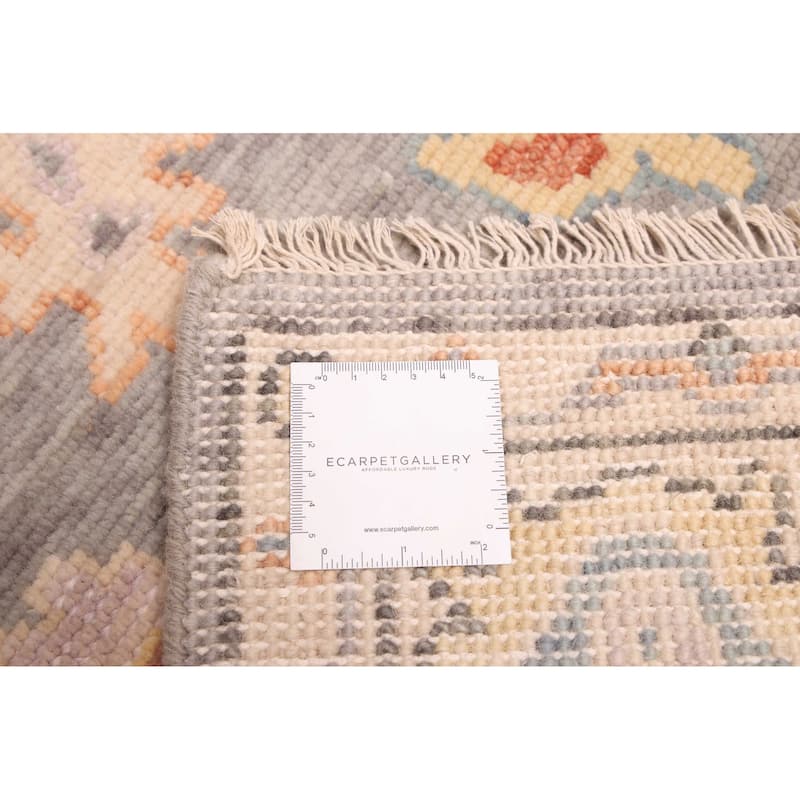 ECARPETGALLERY Hand-knotted Modern Oushak Grey Wool Rug - 5'0 x 7'11