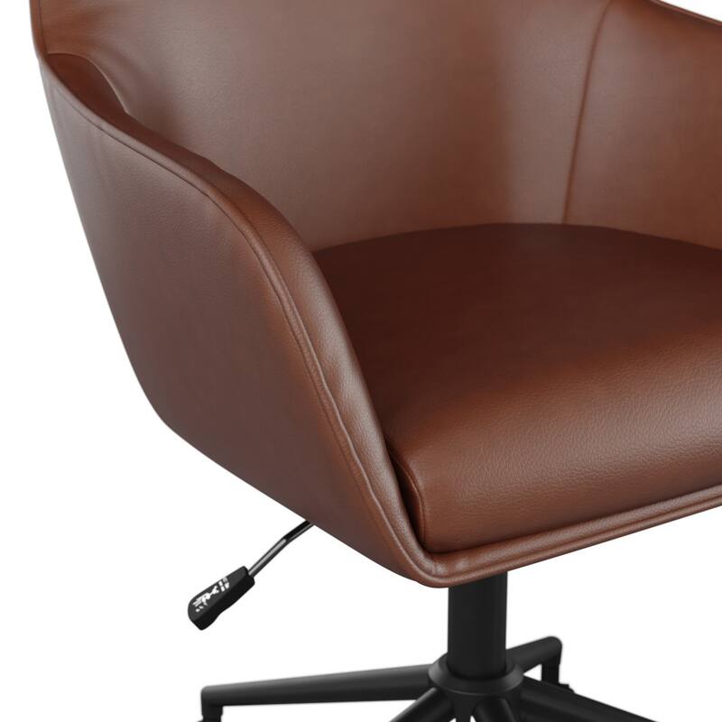 Martha Stewart Rayna Upholstered Swivel Office Chair with Metal Frame