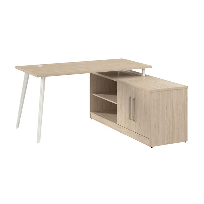 Bush Business Furniture Vista 60W L Shaped Desk with Storage Cabinet