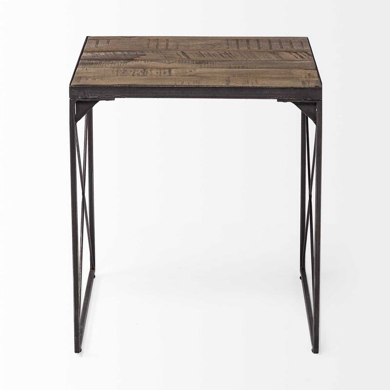 HomeRoots 23" Brown Solid Wood Square End Table - 24' X '22.5' X '24