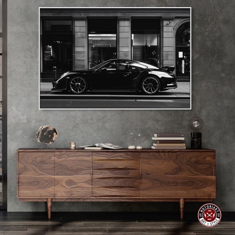 Notoriart City Streets Car Framed Car 1 Piece Canvas Wall Art