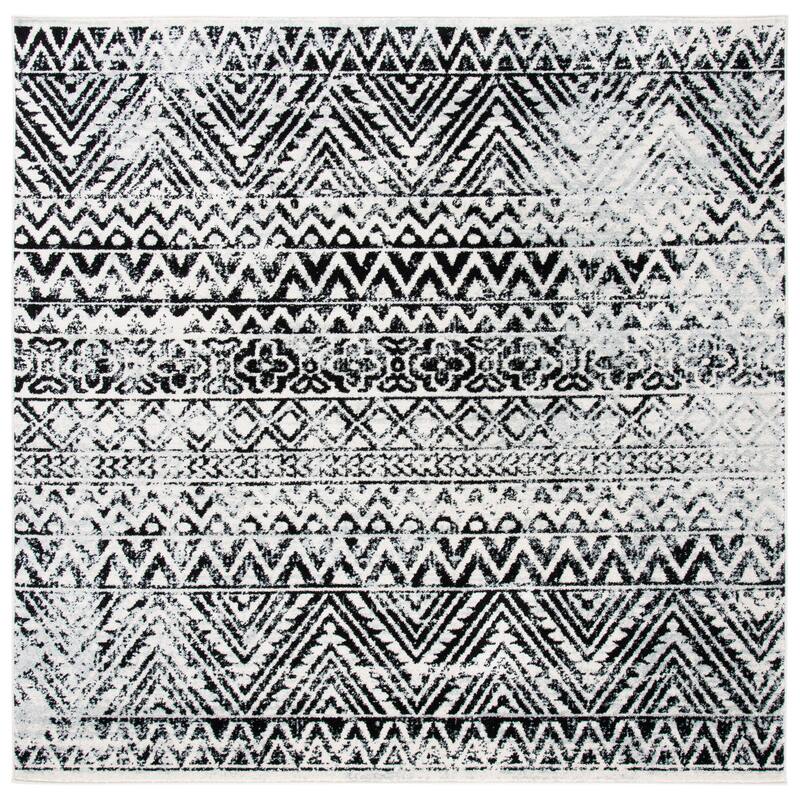 SAFAVIEH Mercer Keranka Moroccan Rug - 6'7" Square - Ivory/Charcoal