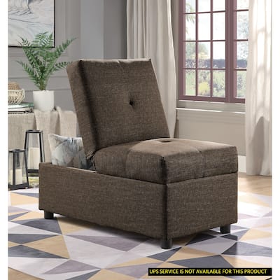 Stylish Storage Ottoman Convertible Chair with Solid Wood Plywood Frame