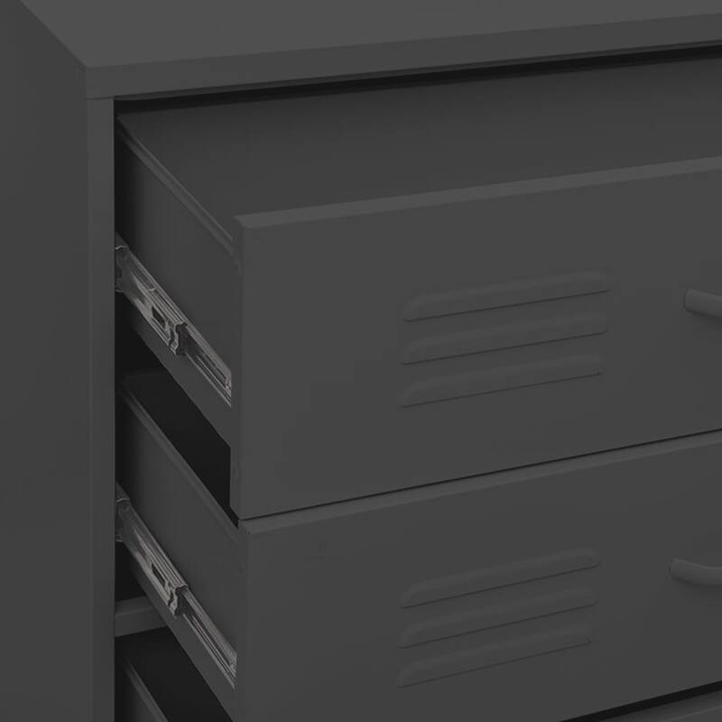 vidaXL Chest of Drawers Dresser for Bedroom Sideboard Storage Cabinet Steel