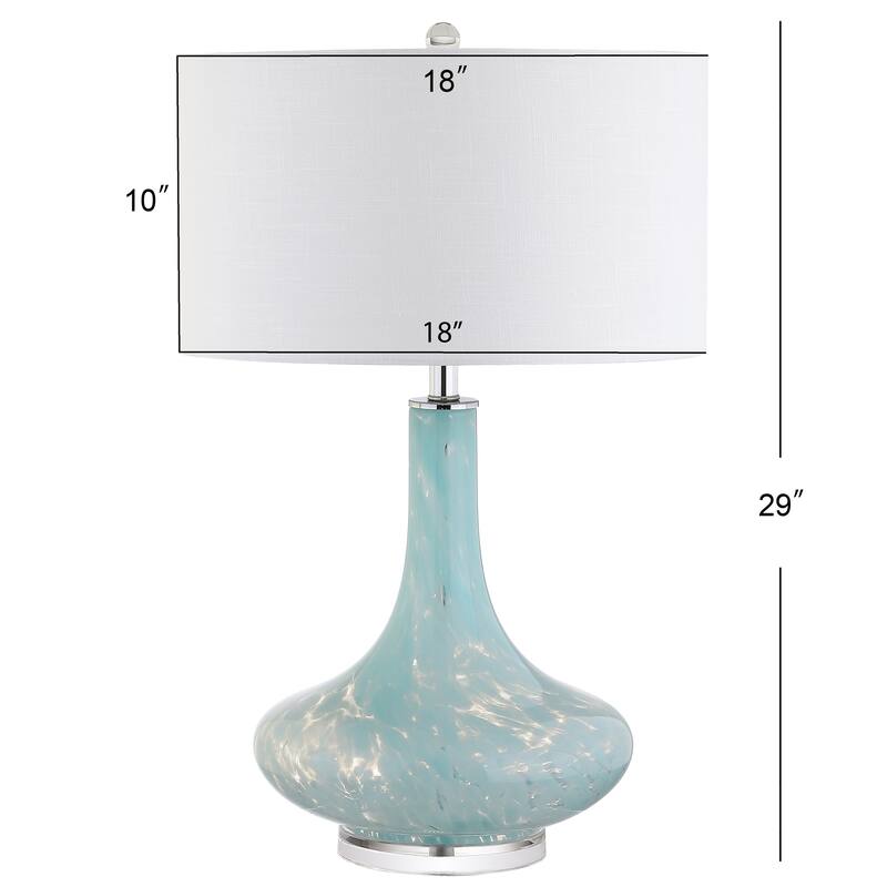 Olivia 29" Glass/Acrylic LED Table Lamp, Ice Blue by JONATHAN Y