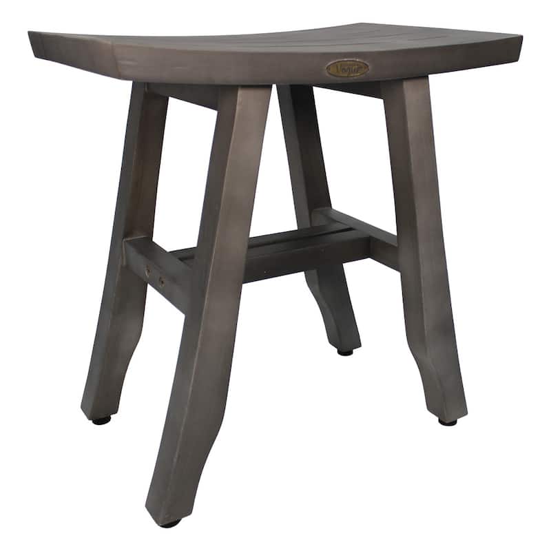 CoastalVogue Satori 18" Teak Shower Bench in Coquina Gray