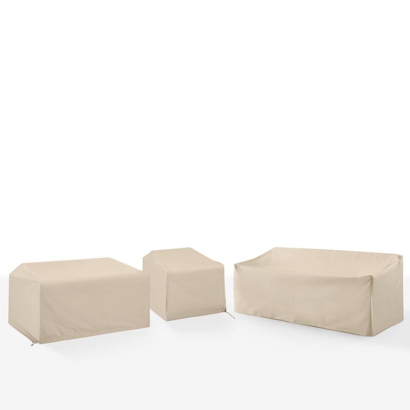 Crosley 3Pc Outdoor Sectional Furniture Cover Set - Tan
