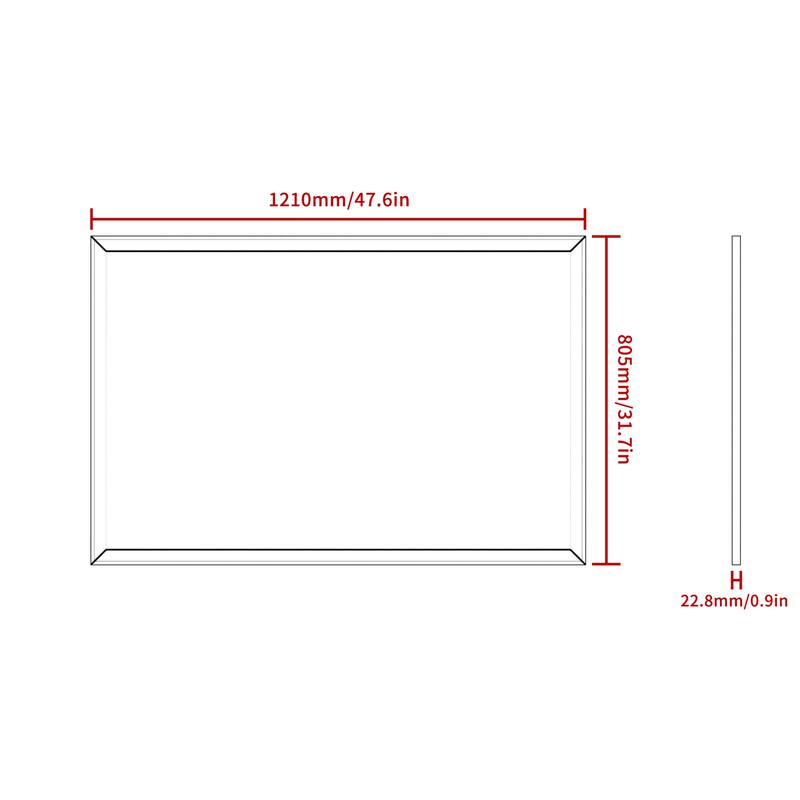 48" x 32" Oversized Rectangle Bathroom Wall Mirror with Aluminum Frame