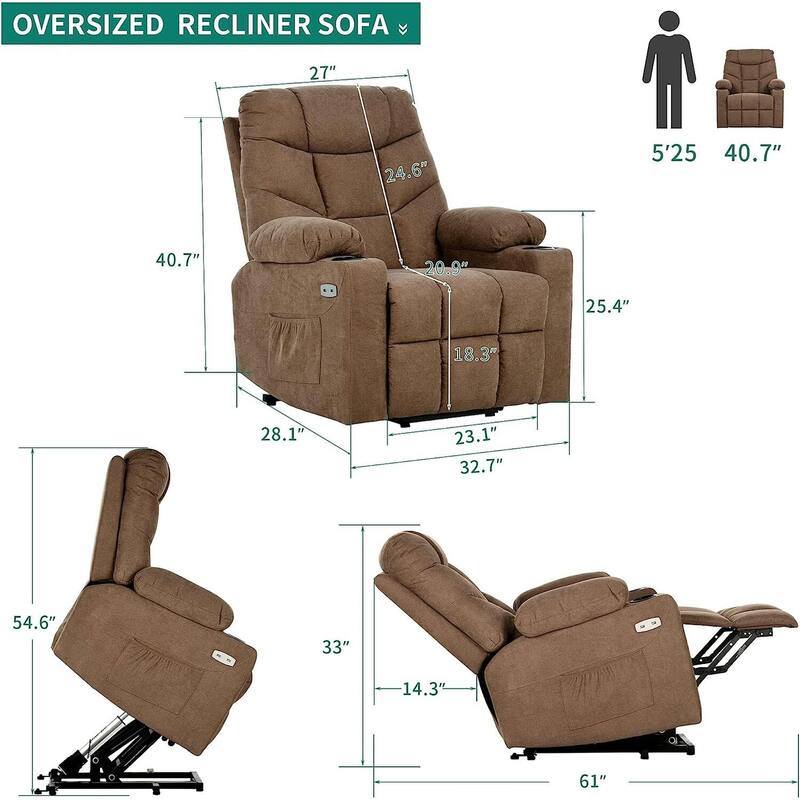 Moasis Fabric Power Lift Recliner Chair for Elderly