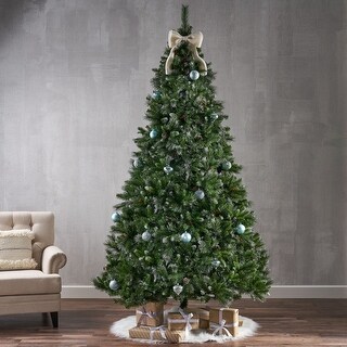 9ft Unlit Christmas Tree with Red Berries, Pine Cones, and 2099 Tips ...