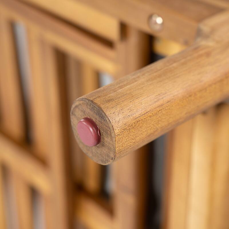 Christopher Knight Home - Solid Acacia Wood Outdoor Chaise Lounge with 4-Position Adjustable Backrest & Woven Rattan Accents