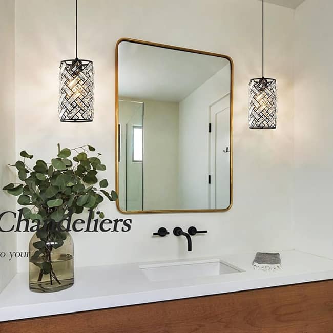Farmhouse chandelier light black porch light crystal, metal pendant light