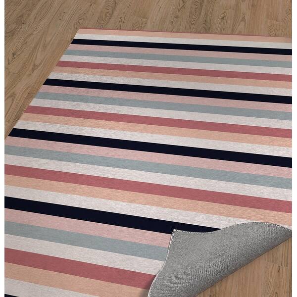 Tilly Bold Midnight Stripe Area Rug By Erin Vanessa