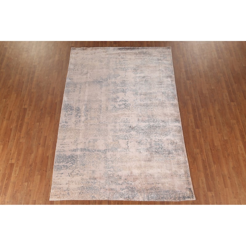Modern Abstract Oriental Area Rug Handmade Wool Carpet - 6'7"x 9'10"