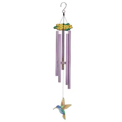 Floral Bird Chime 32" - Purple Coronet