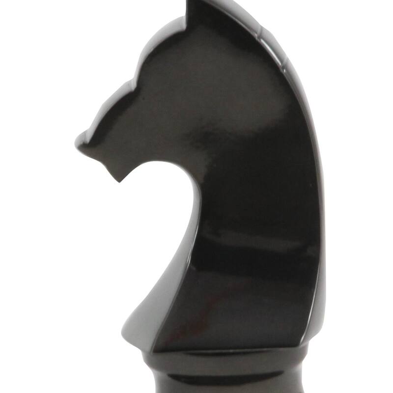 CosmoLiving by Cosmopolitan Silver or Dark Gray Aluminum Metal Chess Sculpture with Knight, Queen and King (Set of 3)