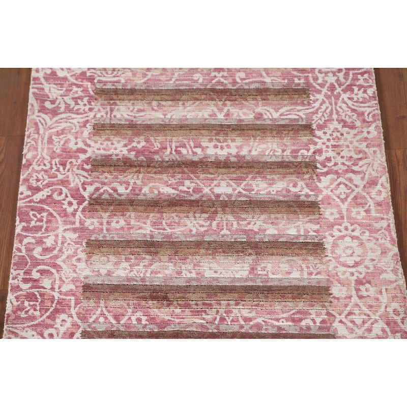 Abstract Modern Oriental Accent Rug Handmade Wool Carpet - 2'9"x 4'8"