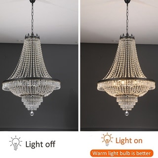 French Empire Chandelier Luxury Large Foyer Crystal Ceiling Light - H30 "xW 24"
