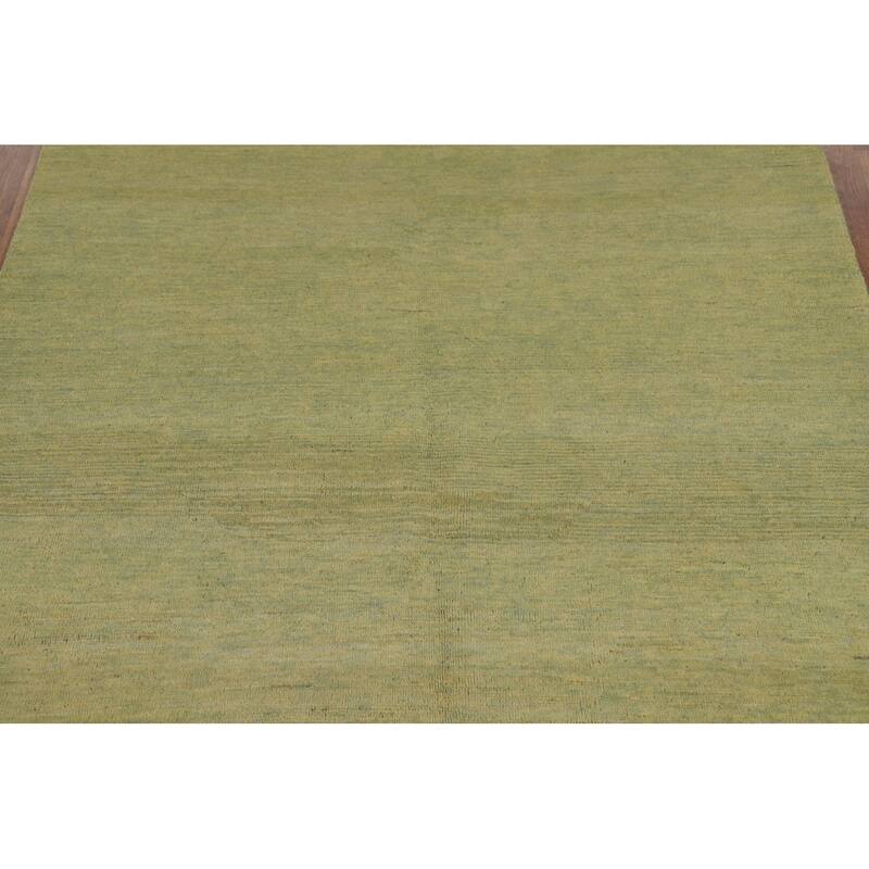 Light Green Modern Gabbeh Oriental Area Rug Handmade Wool Carpet - 4'11" x 6'7"