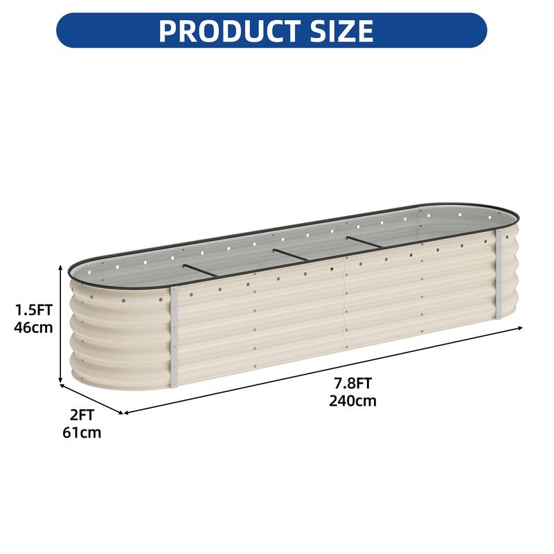 Moasis Oval Metal Outdoor Raised Garden Bed