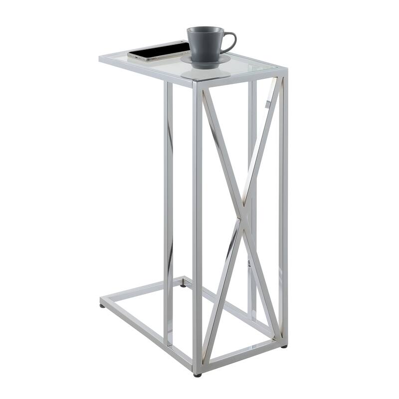 Convenience Concepts Oxford Chrome Glass C End Table