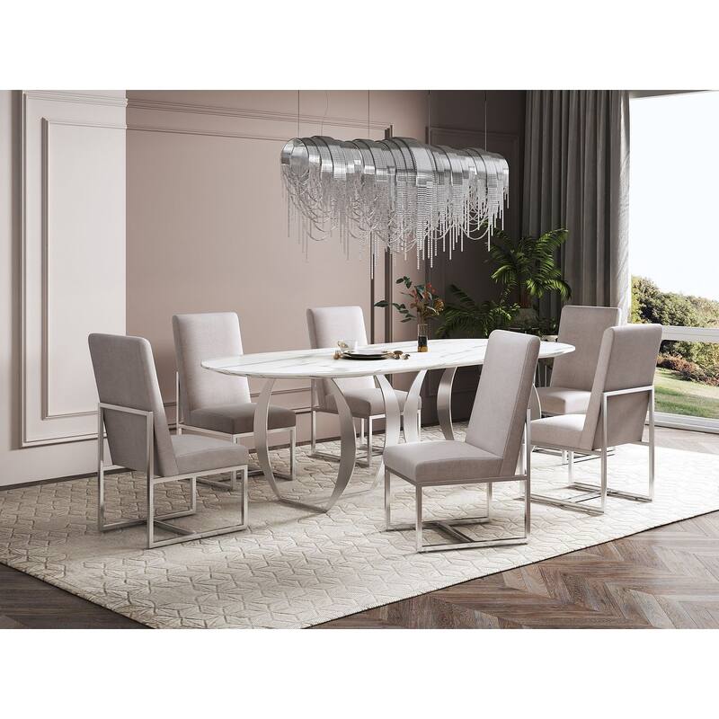 Element Blue Velvet Dining Armchair (Set of 2) - Champagne