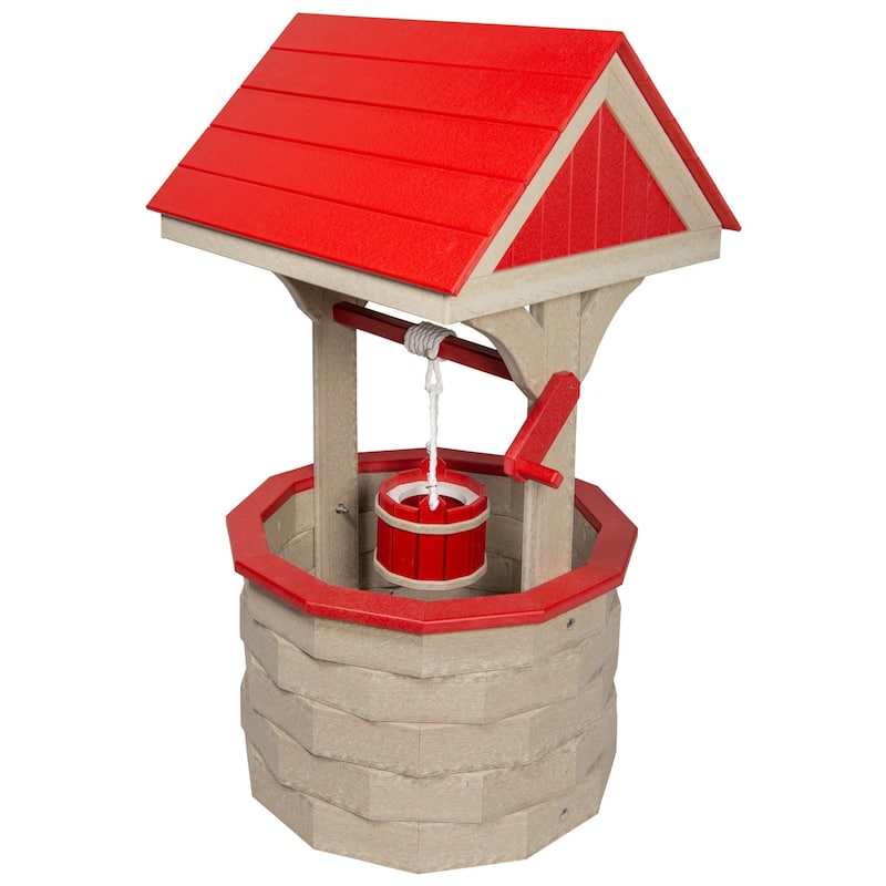 Poly Wishing Well - Birchwood and Cardinal Red - Medium