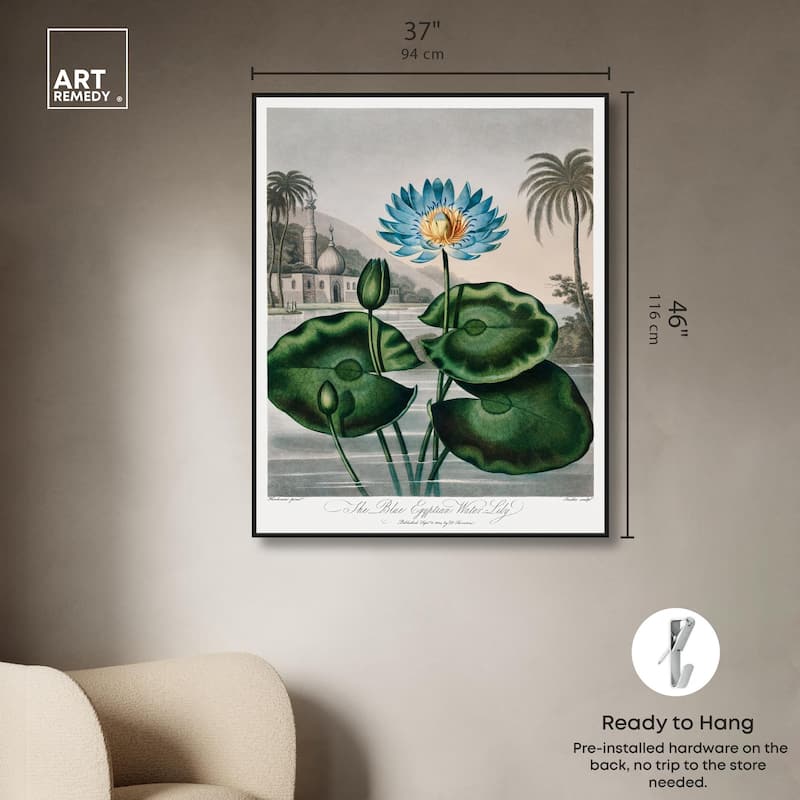 Blue Egyptian Water-Lily Canvas by Art Remedy