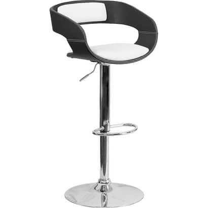 Shop Estella Bentwood Two Tone Black White Vinyl Adj Bar Counter Stool On Sale Overstock 16827266