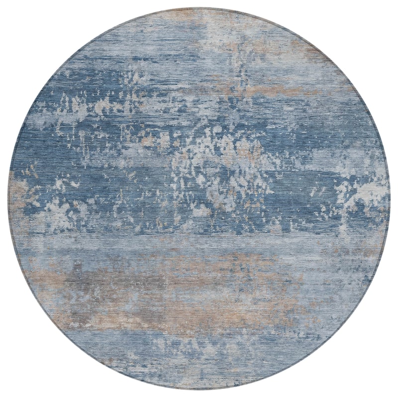 Machine Washable Indoor/Outdoor Contemporary Chantille Rug