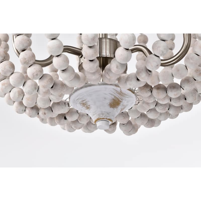 Dawid 14 Inch Bohemian Antique White Flush Mount Ceiling Lighted