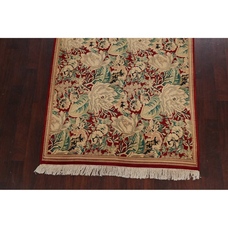 Vegetable Dye Floral Art Deco Chinese Oriental Wool Area Rug Handmade - 5'1" x 8'2"