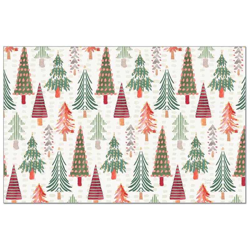Winter Wonder 24 Sheet Reusable Premium Paper Stock Placemats in Resealable Storage Bag Made in The USA 17" x 11" - Multi - More than 12