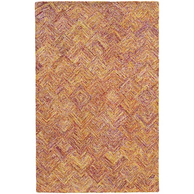 Style Haven Colorscape Handmade Loop Pile Faded Diamond Wool Rug