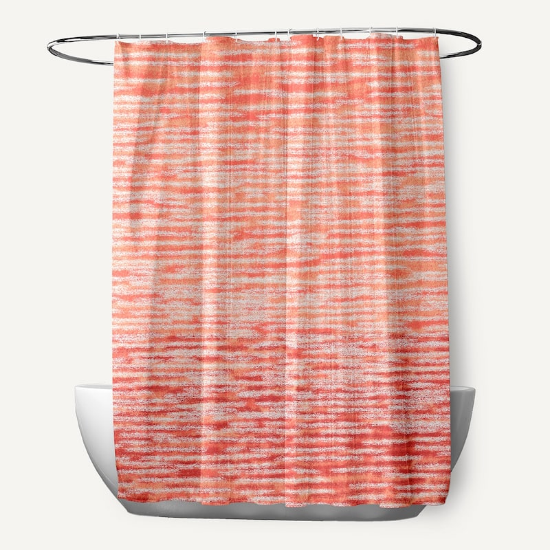 71 x 74-inch Ocean View Geometric Print Shower Curtain - Orange