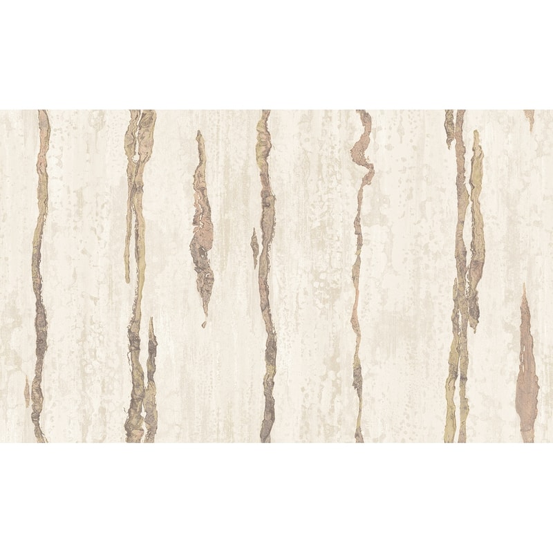 Galerie Wallcoverings Italian Design Collection Abstract Verticale Vinyl on Non-woven Metallic Wallpaper Roll Double Width - 33-feet long x 42-inches wide - Cream/Beige